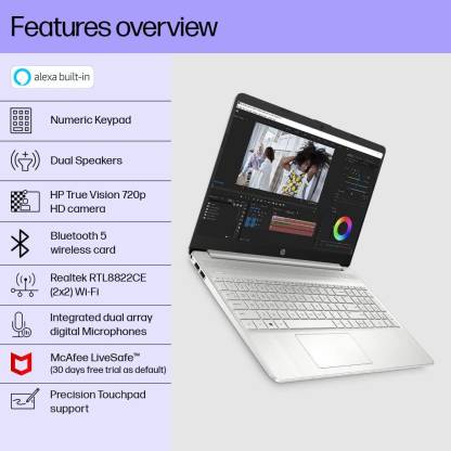 HP Laptop 15s Intel Celeron Dual Core Intel Celeron N4500 - (8 GB/512 GB SSD/Windows 11 Home) fq3071TU Thin and Light Laptop (15.6 inch, Natural Silver, 1.69 kg)