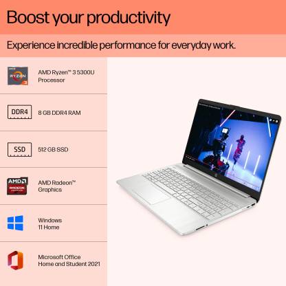 HP 15s AMD Ryzen 3 Quad Core 5300U