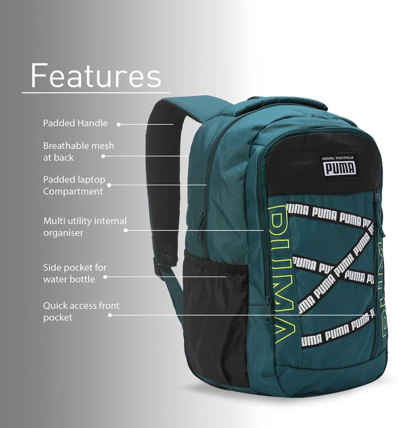 PUMA
28.2 L Laptop Backpack TapeColorblock Backpack (Green)