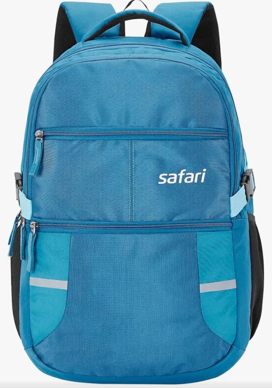 Safari Omega spacious/large laptop backpack with Raincover, college bag, travel bag for men and women, Teal, 30 Litre