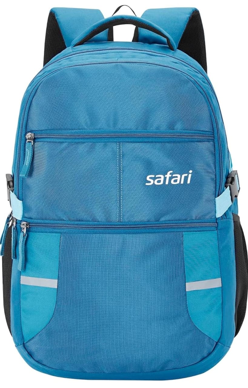 Safari Omega spacious/large laptop backpack with Raincover, college bag, travel bag for men and women, Teal, 30 Litre