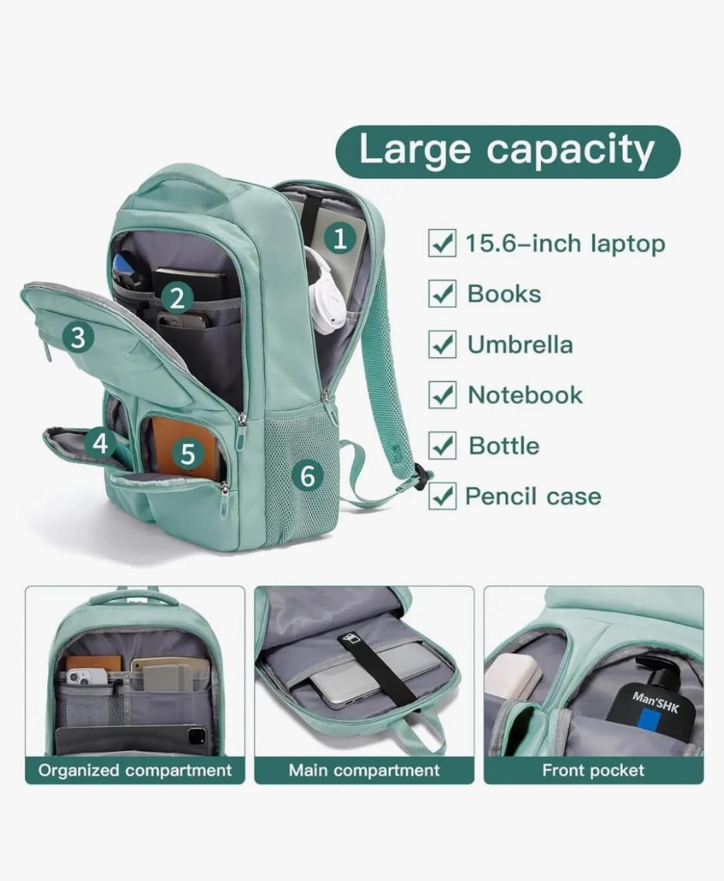 Red Lemon Bange 15.6 Inch Smart Laptop Backpack Bag With USB Charging Port, Anti Theft Pocket and Accessories Organiser for Men Women Boys Girls