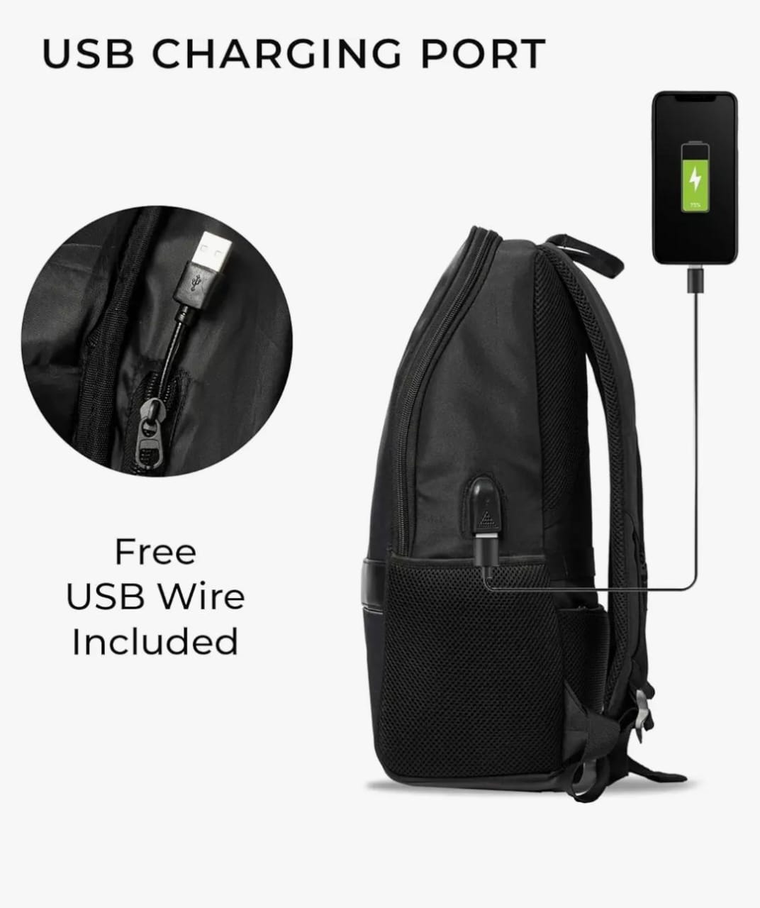 DEIN KLEIDER Falcon Anti Theft 15.6 Inch Smart Tech Laptop Backpack with 100% Waterproof fabric USB Charging Port and Anti Theft Pocket & Accessories Organiser for Men Women Boys Girls