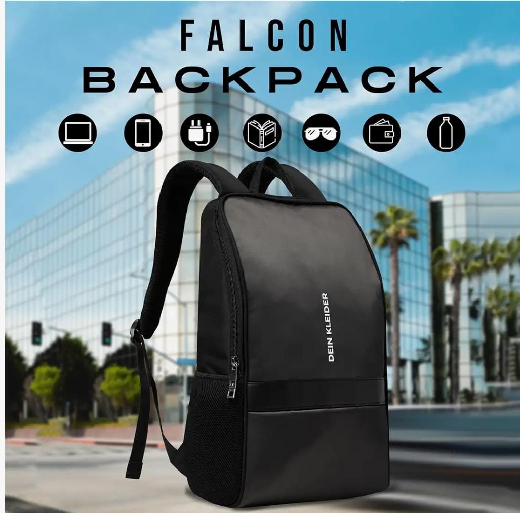DEIN KLEIDER Falcon Anti Theft 15.6 Inch Smart Tech Laptop Backpack with 100% Waterproof fabric USB Charging Port and Anti Theft Pocket & Accessories Organiser for Men Women Boys Girls