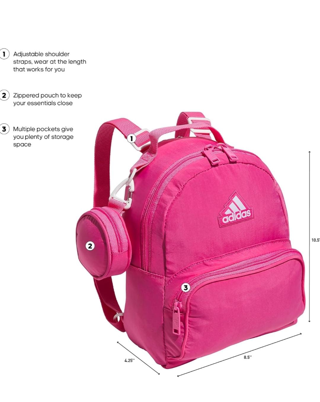 adidas Must Have Mini Backpack, Small Size for Festivals and Travel