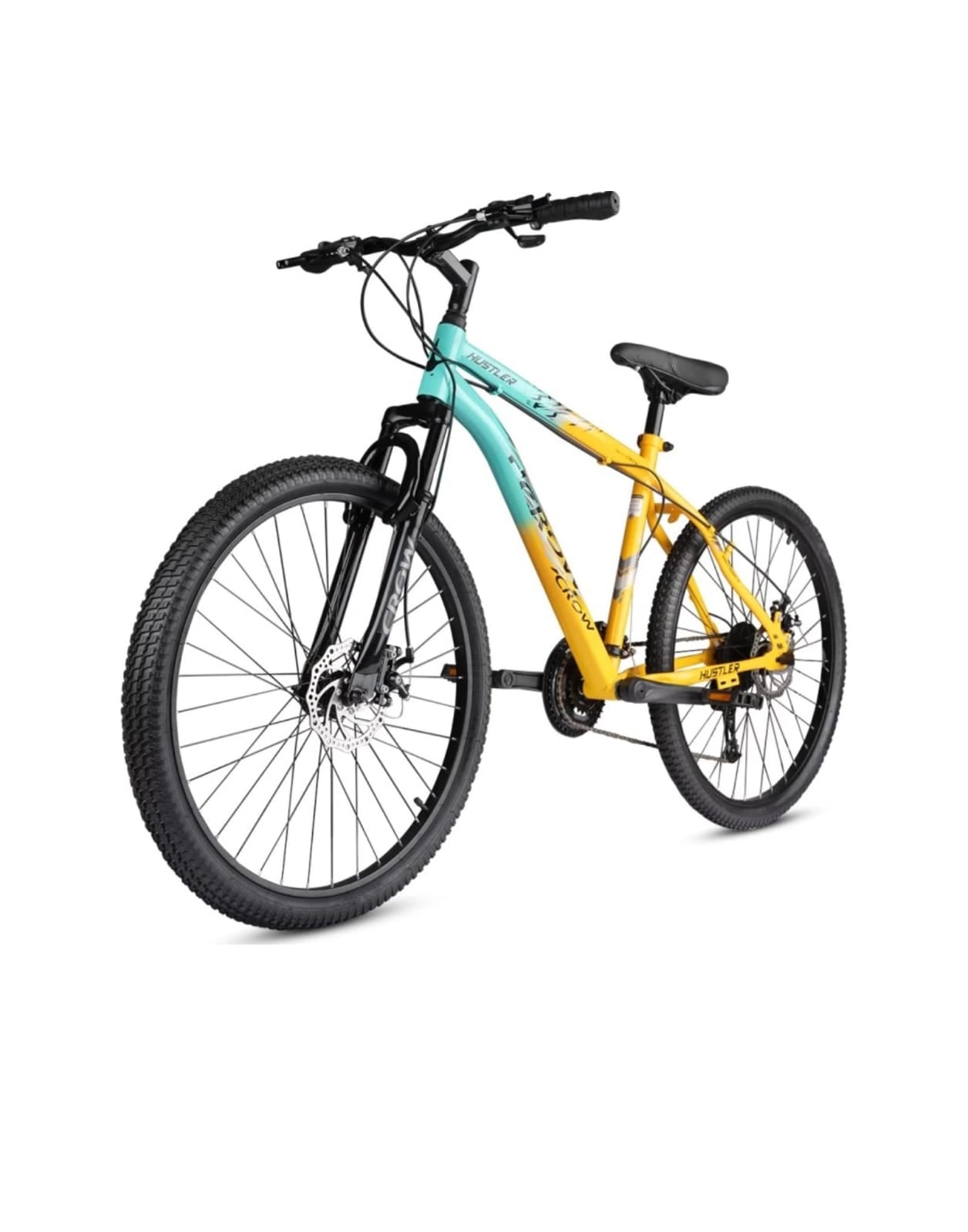 Crow HUSTLER 21 SPEED | DUAL DISC | FRONT SUSPENSION | FULLY FITTED 26 T Mountain Cycle (21 Gear, Multicolor, Dual Suspension)