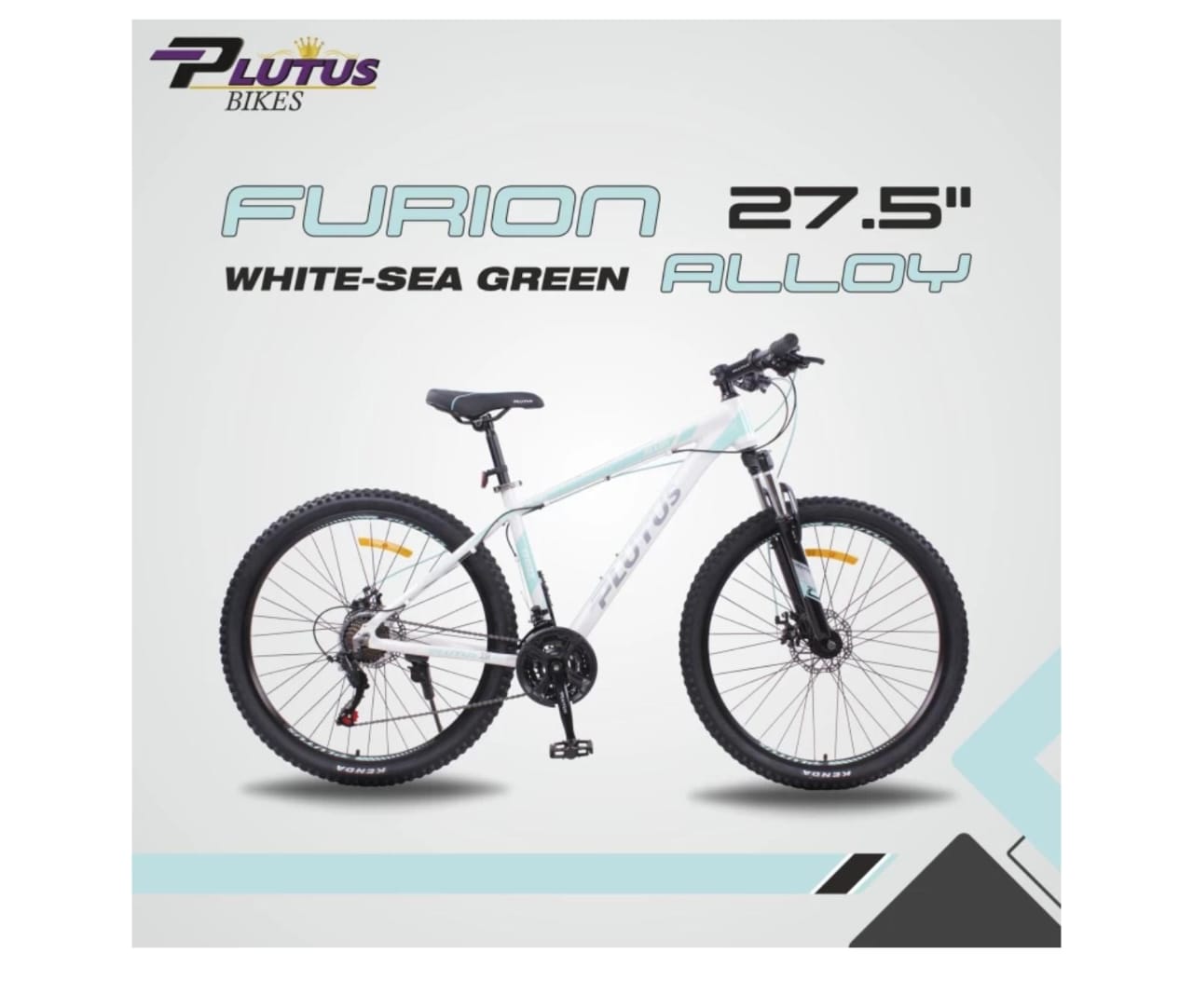 PLUTUS Furion Dual Disc Brake, Alloy Frame Cycle for Adults 27.5 T Mountain Cycle (21 Gear, White, Only Front Suspension)