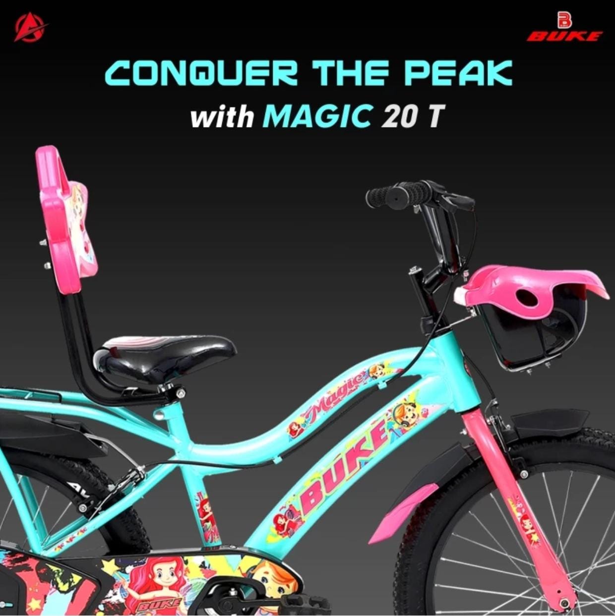 AVON Buke Magic 20T City Bike | 10Inch Frame Broad Tyres 20T City Bike 20 T Hybrid Cycle/City Bike (Single Speed, Green, Pink, Rigid)