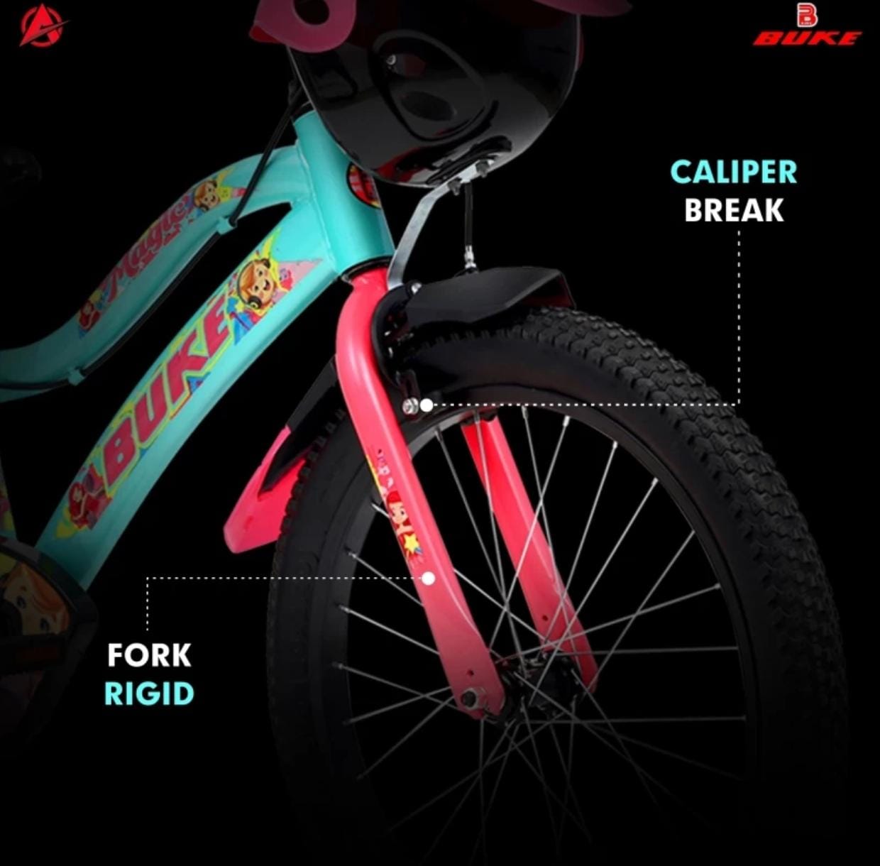 AVON Buke Magic 20T City Bike | 10Inch Frame Broad Tyres 20T City Bike 20 T Hybrid Cycle/City Bike (Single Speed, Green, Pink, Rigid)