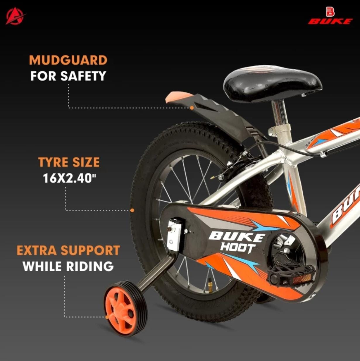 AVON Buke Hoot Bicycles for kids Rigid Suspension Tire Road Cycle For Girls And Boys 16 T Road Cycle (Single Speed, Silver, Rigid)
