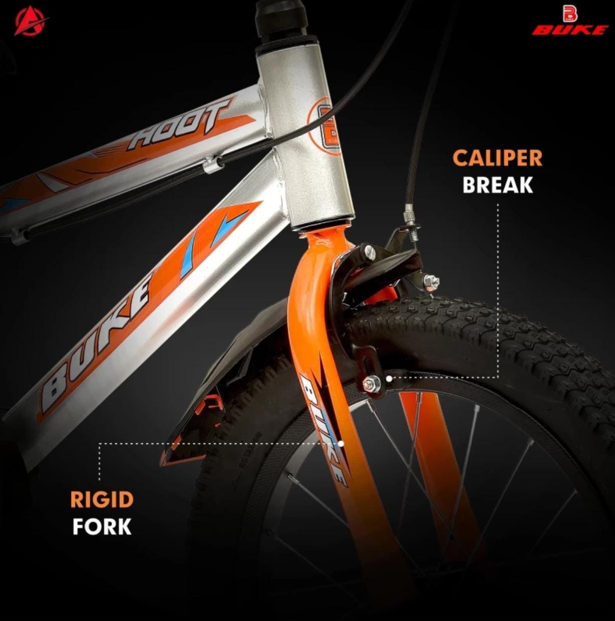 AVON Buke Hoot Bicycles for kids Rigid Suspension Tire Road Cycle For Girls And Boys 16 T Road Cycle (Single Speed, Silver, Rigid)