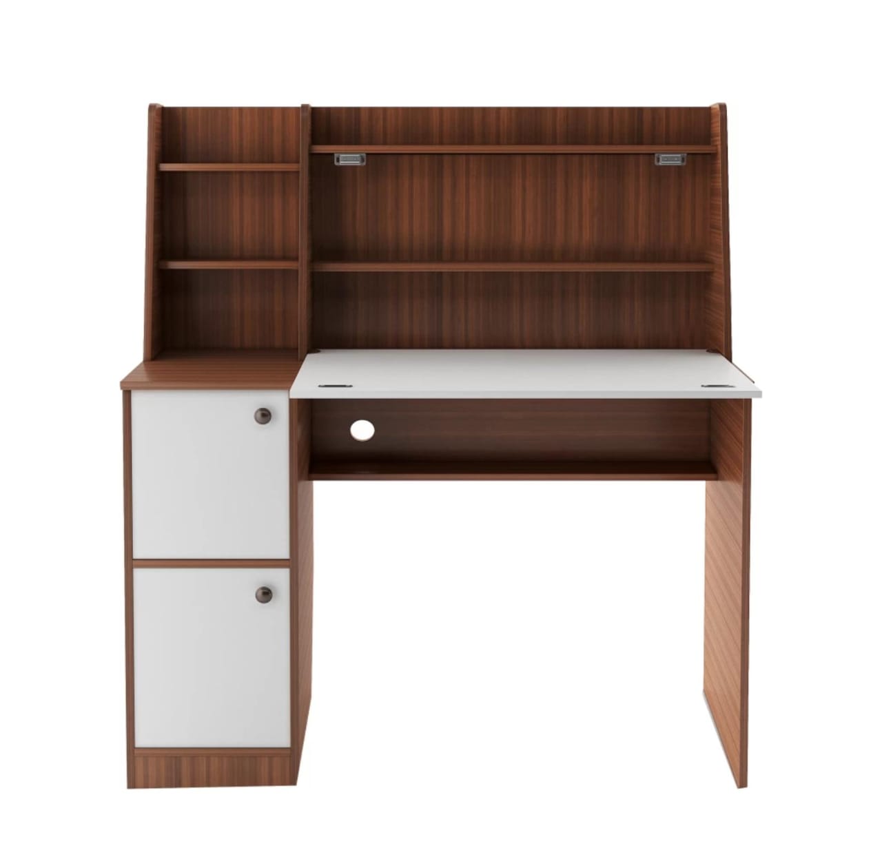 Homes Dalton Engineered Wood Study Table (Free Standing, Finish Color - Almond Walnut and White, Knock Down)