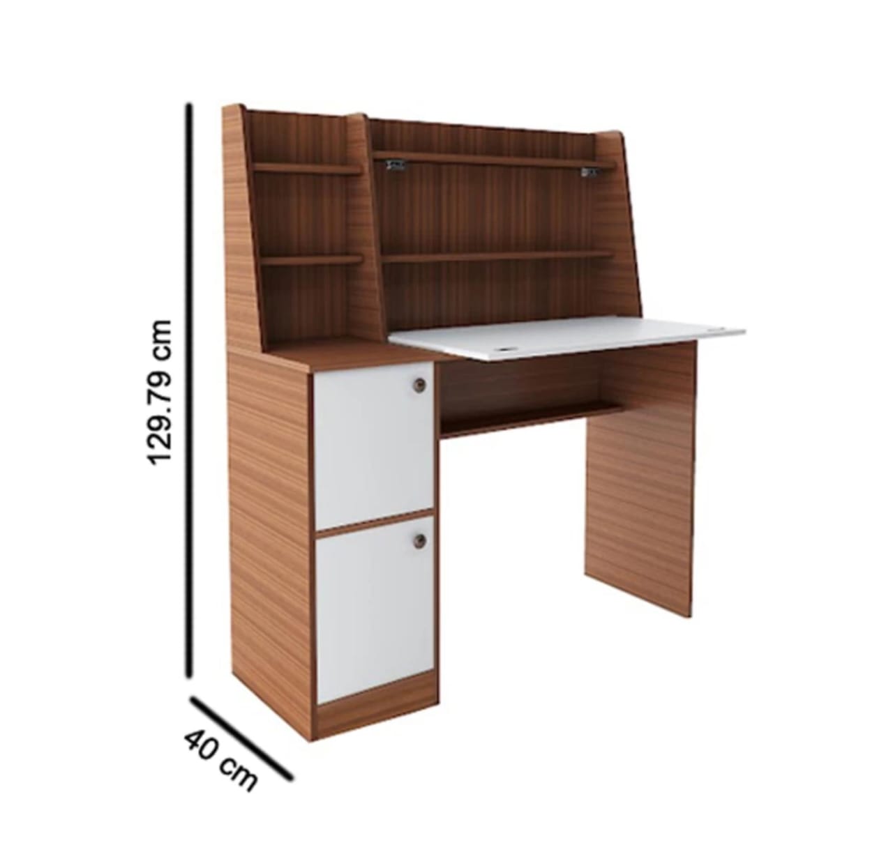 Homes Dalton Engineered Wood Study Table (Free Standing, Finish Color - Almond Walnut and White, Knock Down)