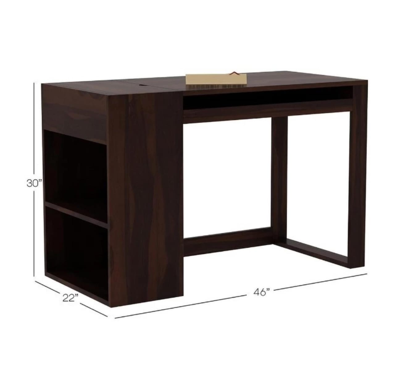 Allie Wood Alkin Sheesham (Rosewood) Solid Wood Office Table (Free Standing, Finish Color - Walnut Finish), Pre-assembled)