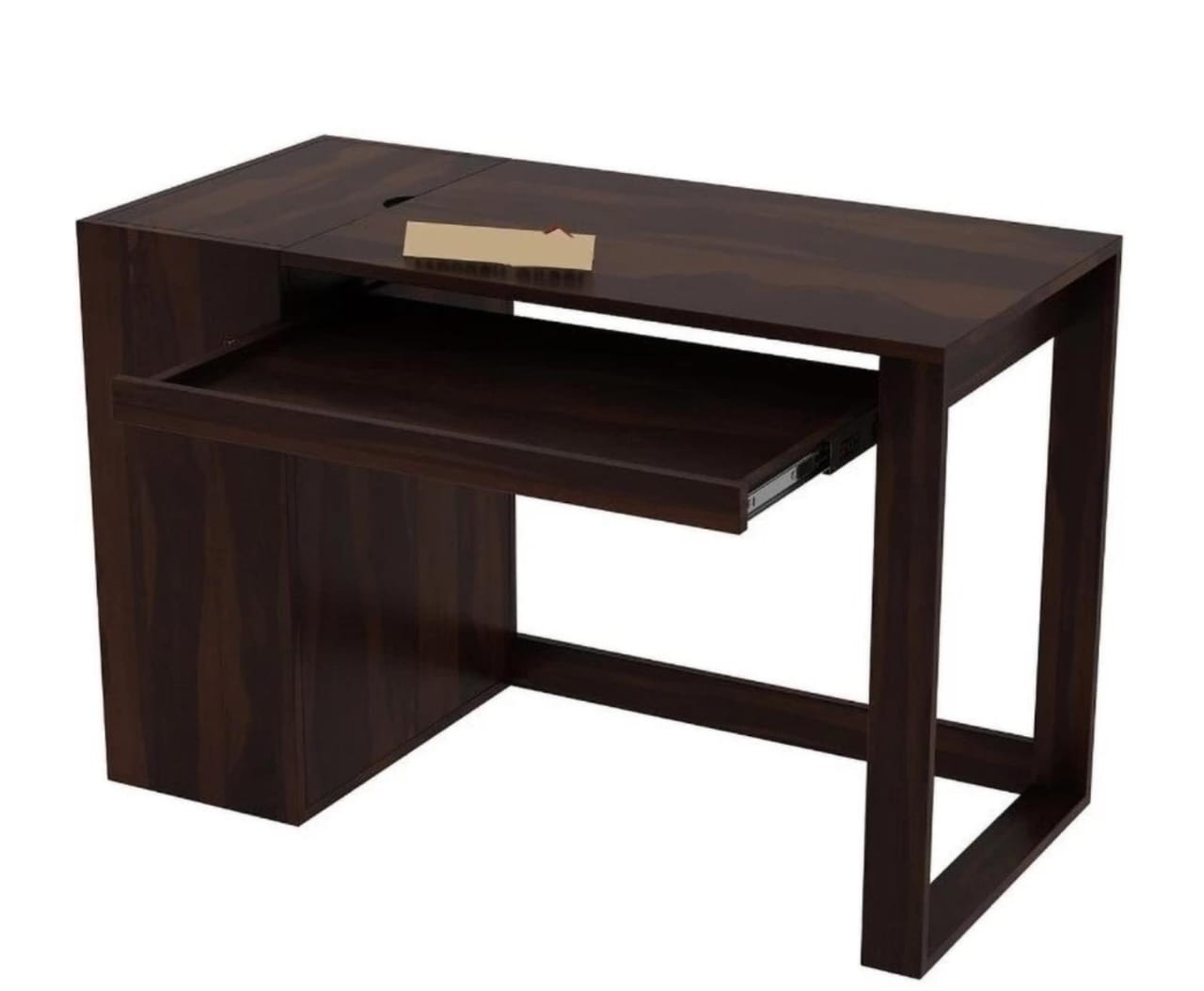 Allie Wood Alkin Sheesham (Rosewood) Solid Wood Office Table (Free Standing, Finish Color - Walnut Finish), Pre-assembled)