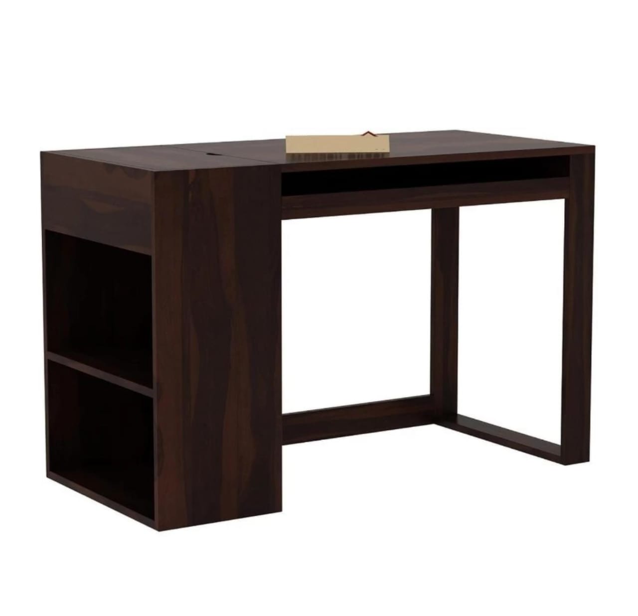 Allie Wood Alkin Sheesham (Rosewood) Solid Wood Office Table (Free Standing, Finish Color - Walnut Finish), Pre-assembled)
