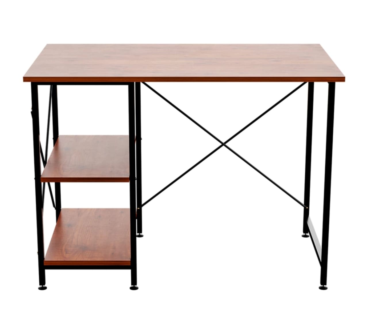 furlay Engineered Wood Study Table (Free Standing, Finish Color - Black, Walnut Shelf, Large Size 100x60CM, DIY (Do-It-Yourself))