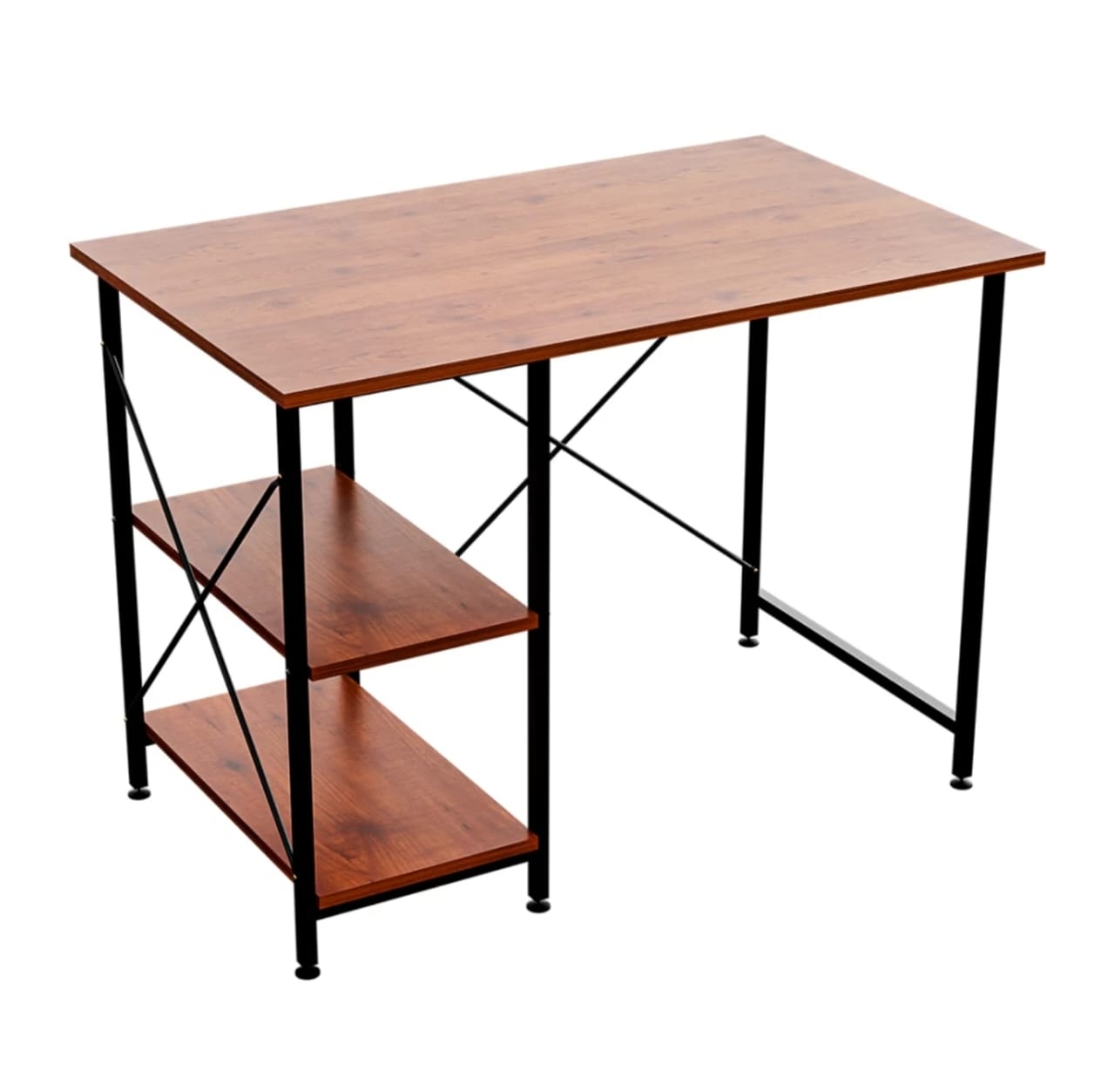 furlay Engineered Wood Study Table (Free Standing, Finish Color - Black, Walnut Shelf, Large Size 100x60CM, DIY (Do-It-Yourself))