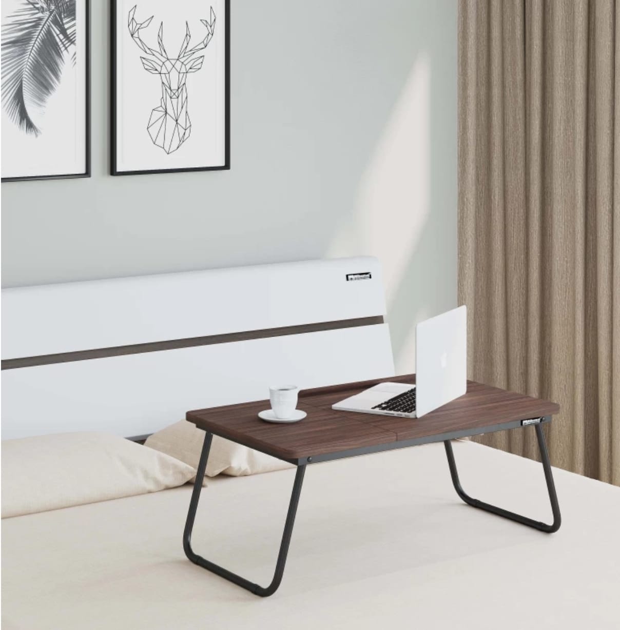 Nilkamal Inspiron Wood Portable Laptop Table (Finish Color - walnut, Pre Assembled)