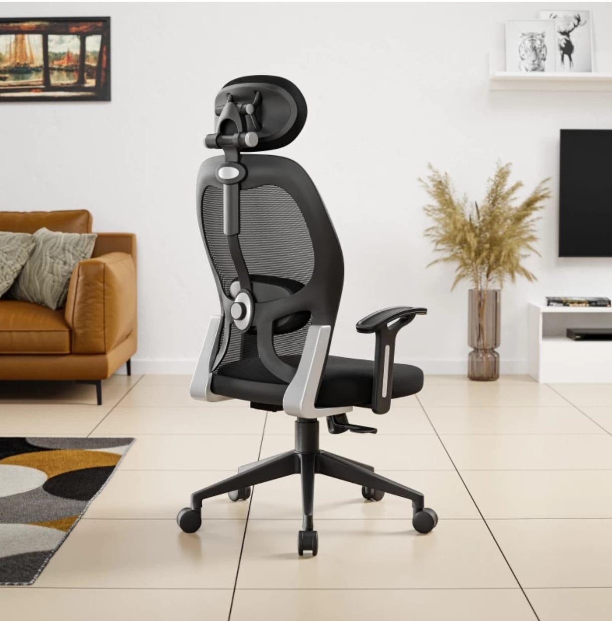 GREEN SOUL NewYork Go High Back Ergonomic | Home, Office, WFH|Lumbar Support Tilt Mesh Office Arm Chair (Black, Optional Installation Available)